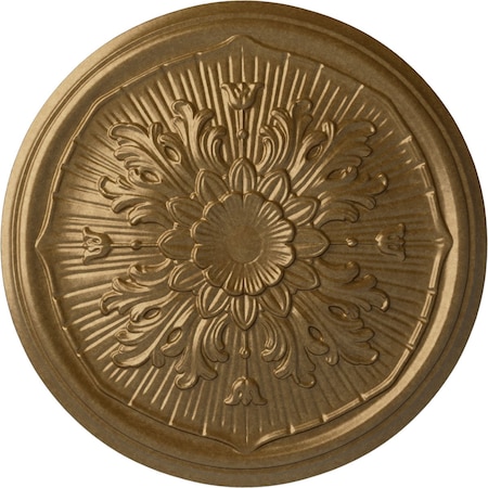 Ekena Millwork Luton Ceiling Medallion (Fits Canopies up to 1 1/8"), Hand-Painted Pale Gold, 15 3/4"OD x 5/8"P CM16LUPAS